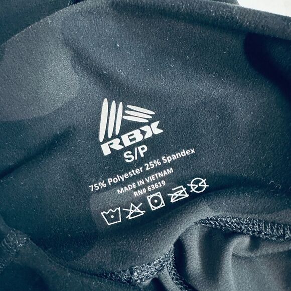 RBX Active Ultra Hold Black Camouflage Crop Leggings With Pockets - Picture 6 of 8